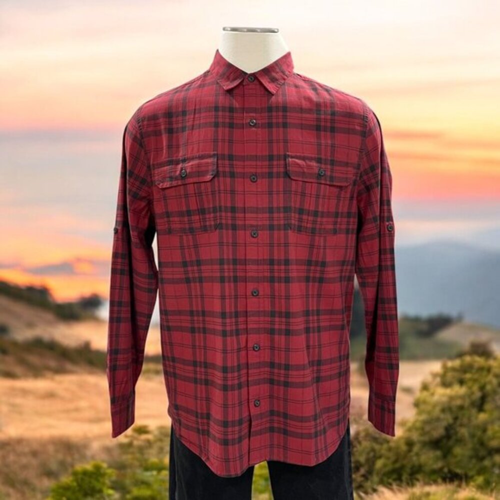 Alesbury Red Plaid Button-Up Shirt L Mens Western Rugged Cabincore Hike